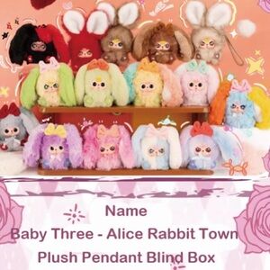 Baby Three Alice Rabbit Town Plush Pendant
